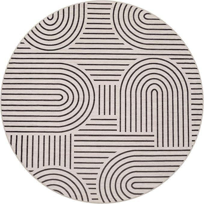 Washable Rug 6ft Area Rugs for Living Room, Abstract Rug for Bedroom, Soft - Image 4