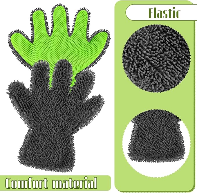Ferraycle 2 Packs Car Wash Mitt 5 Finger Microfiber Wash Mitts Auto Car Dusting - Image 5