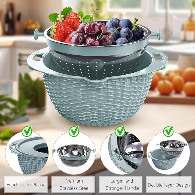 4-1 Strainer Bowl with Lid Set - Image 6