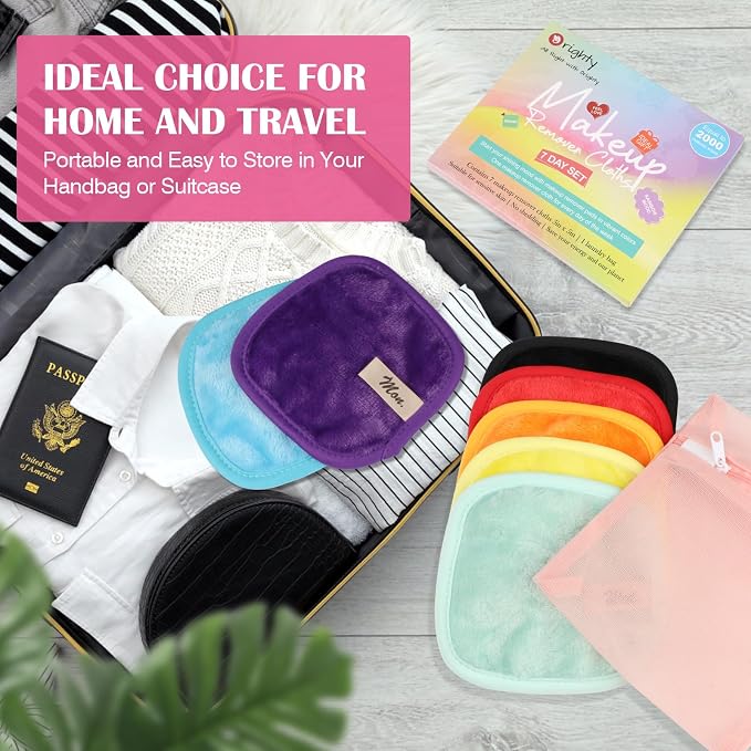 Orighty Makeup Remover Cloths 7-Day Set, Premium & Reusable Makeup Remover Pads - Image 6