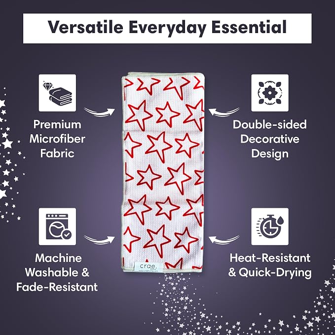 2 Double Sided Microfiber Hand Towels, 17x27 Inches Waffle Design Kitchen - Image 3