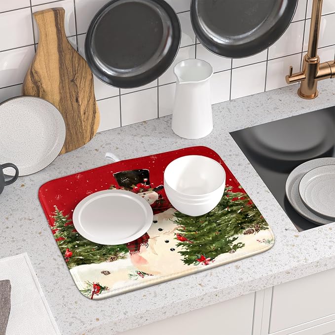 Christmas Snowman Dish Drying Mat - Image 6