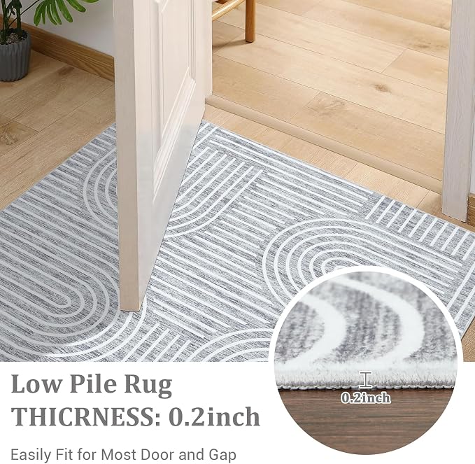 Modern Rug 2x6 Runners for Hallways, Abstract Kitchen Runner Rugs Non Slip Bath - Image 6