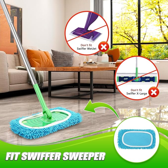 Set of 4 Reusable Microfiber Mop Pads Compatible - Image 2