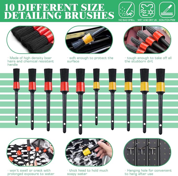 14Pcs Car Interior & Exterior Dusting Brush Set Contains Soft Cleaning Brushes - Image 3