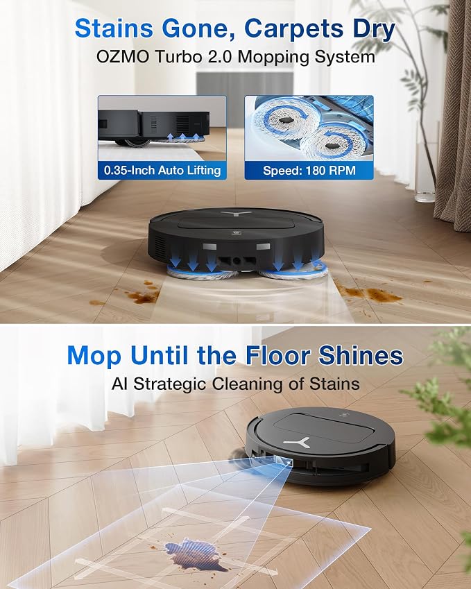 ECOVACS DEEBOT T50 PRO Omni Robot Vacuum and Mop, 3.19” Ultra-Slim, 000Pa - Image 7