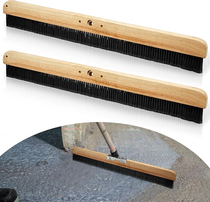 2 Pack 36 Inch Concrete Broom Finishing Tools Without Handle Wood Backed Brush by Yiyiring