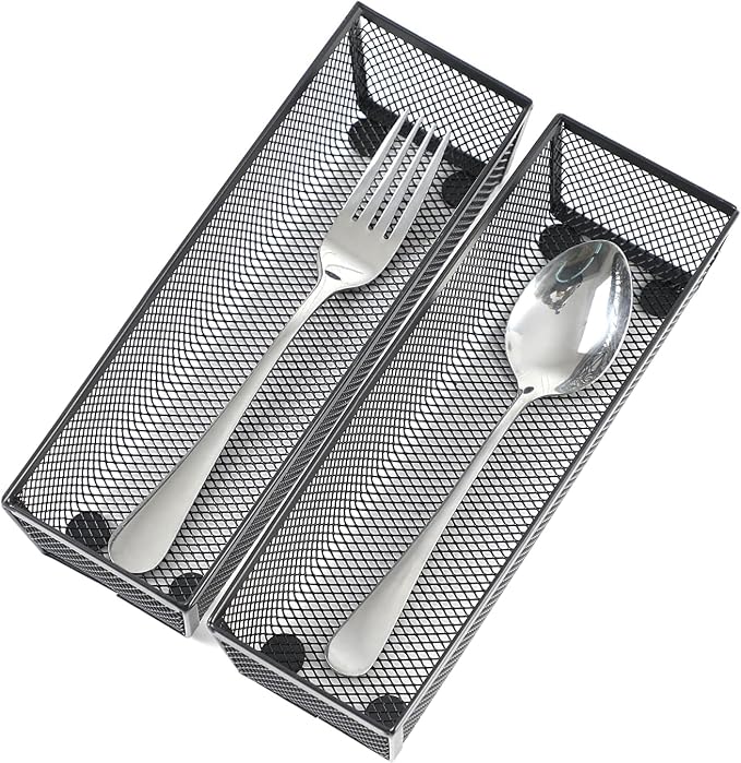 BYCY Silverware Drawer Organizer, Mesh Utensil Organizer - Image 4