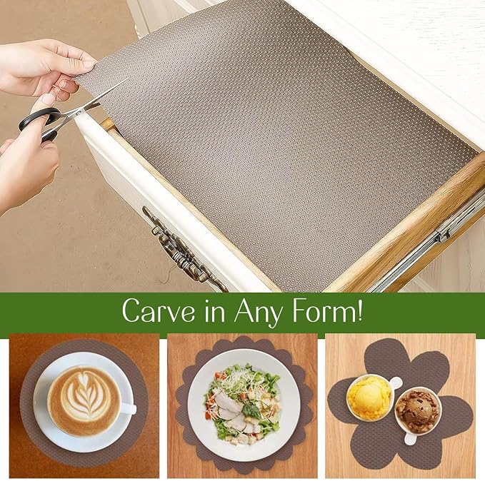 EVALAND 12" x 33 FT Non-Slip Shelf Liner, Non-Adhesive, Waterproof Pantry Liner - Image 4