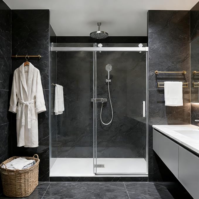 56-60" W x 76" H Frameless Soft-Close Sliding Shower Door, 3/8" SGCC Tempered - Image 8