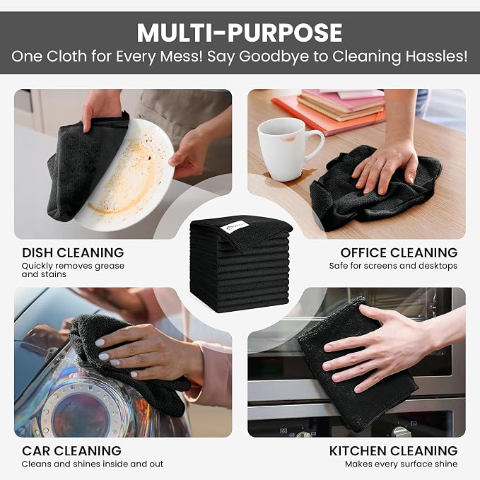 Microfiber Cleaning Cloth, 12 Pack Lint-Free and Highly Absorbent Rags - Image 5