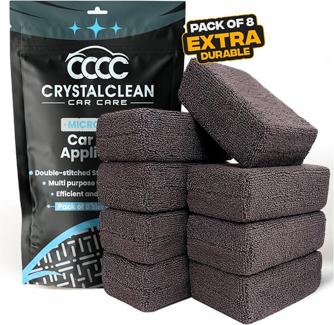 Microfiber Applicator Pad Rectangle Microfiber Applicator Sponges Lint Free by CrystalCleanCarCare