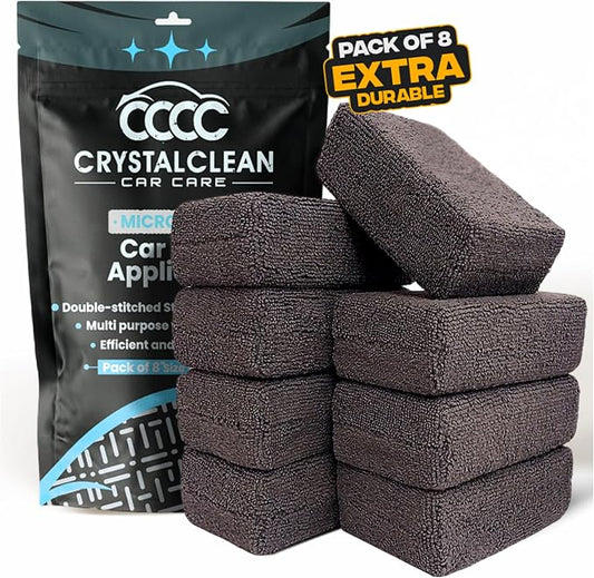 Microfiber Applicator Pad Rectangle Microfiber Applicator Sponges Lint Free by CrystalCleanCarCare