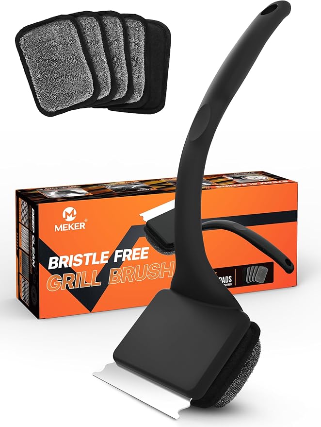 MEKER Grill Brush Bristle Free, Grill Cleaner Brush by BornforLiving