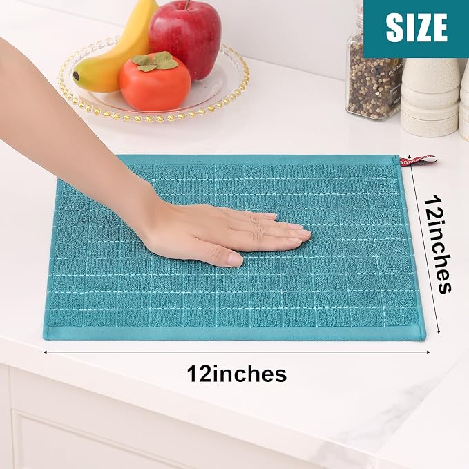 Homaxy 100% Cotton Terry Kitchen Dish Cloths, Ultra Soft and Absorbent Dish - Image 5