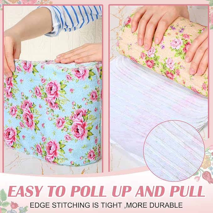 36 Pack Reusable Cleaning Cloths Washable Cotton Kitchen Dish Towels - Image 5