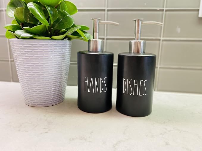 Modern Farmhouse Ceramic Dishes and Hands Soap Dispenser Set - Image 8