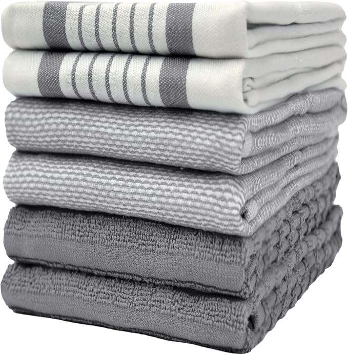 Premium Kitchen Towels | Large Cotton Dish Towels | Flat & Terry Highly by BumbleTowels