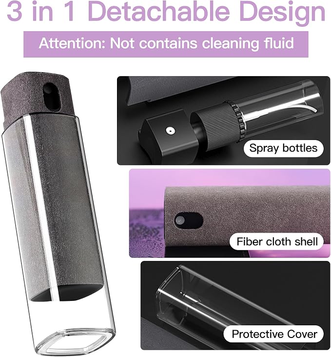 Screen Cleaner Kit 3 Pcs, Two in One Screen Cleaner Spray and Wipe, Touchscreen - Image 3