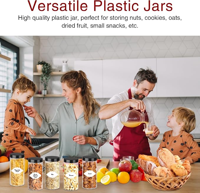 Plastic Jars with Lids 16 OZ, Plastic Jars 24 Pcs Slime Containers with - Image 6