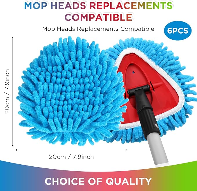 Baderke 6 Pack Chenille Mop Heads Replacements Compatible - Image 2