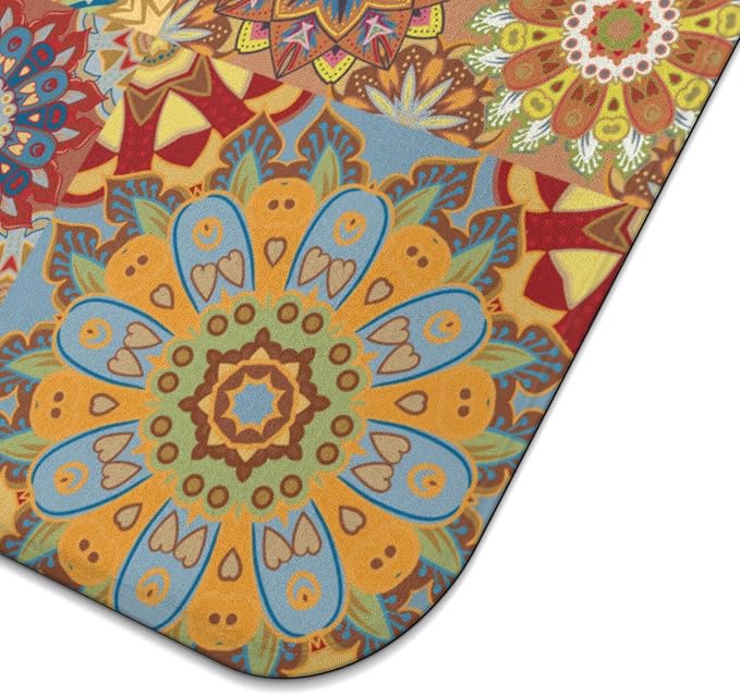 Boho Dish Drying Mat for Kitchen Countertops, Bohemian Floral Microfiber Drying - Image 6