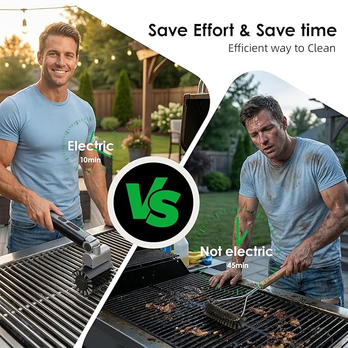 Electric Grill Brush for Outdoor Grill: 3-Speed Power Control BBQ Grill Brush - Image 2