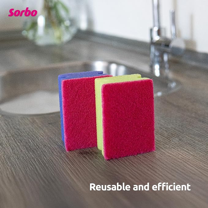 Sorbo Scouring Sponges, Non-Scratch Extra Grip and Super Absorbent Cleaning - Image 7