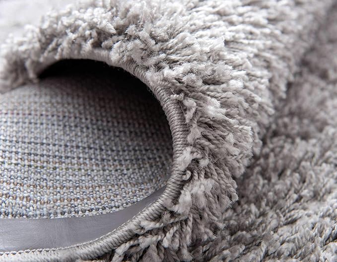 Unique Loom Solid Shag Collection Area Rug (2' 6" x 16' 5" Runner, Cloud Gray)