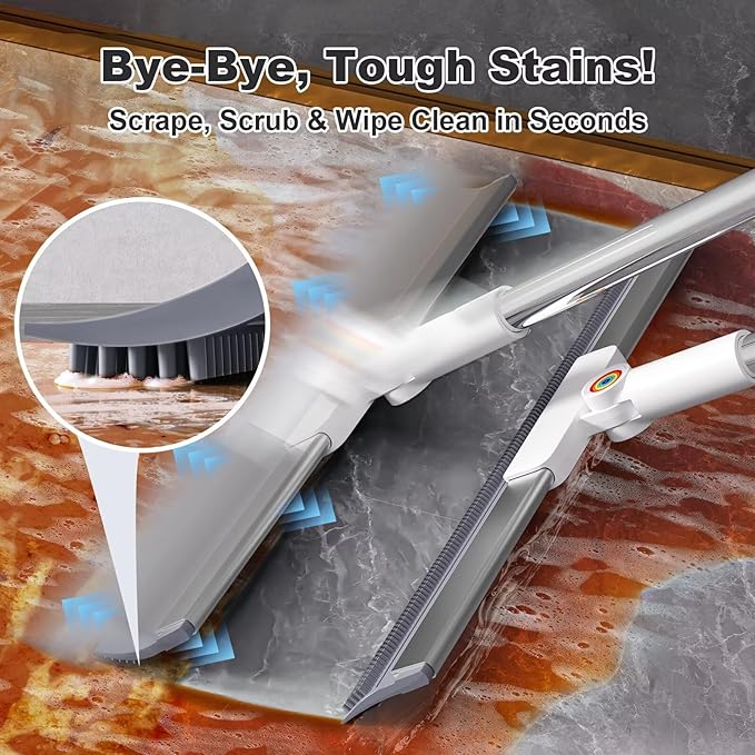 Squeegee Broom for Floor, 2-in-1 Magic Silicone Broom for Pet Hair, Tile and - Image 2