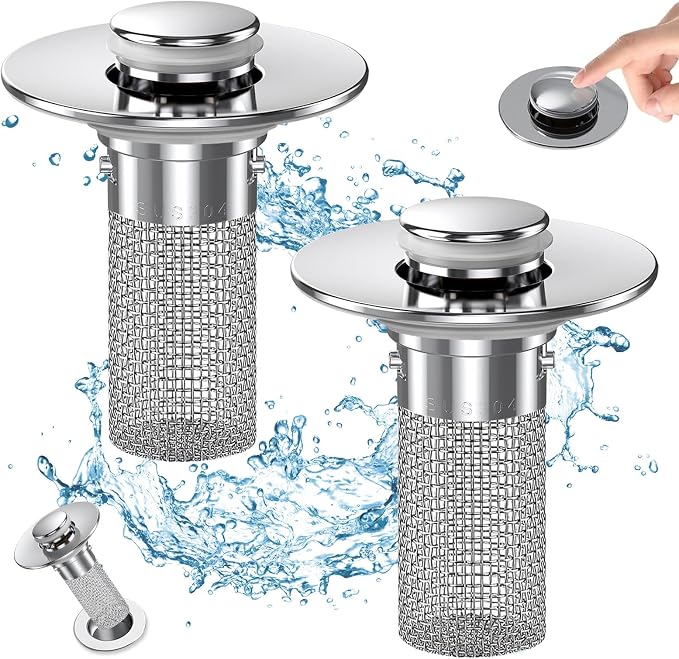 Bathroom Sink Drain Strainer, Pop Up Sink Drain Filter by cocog