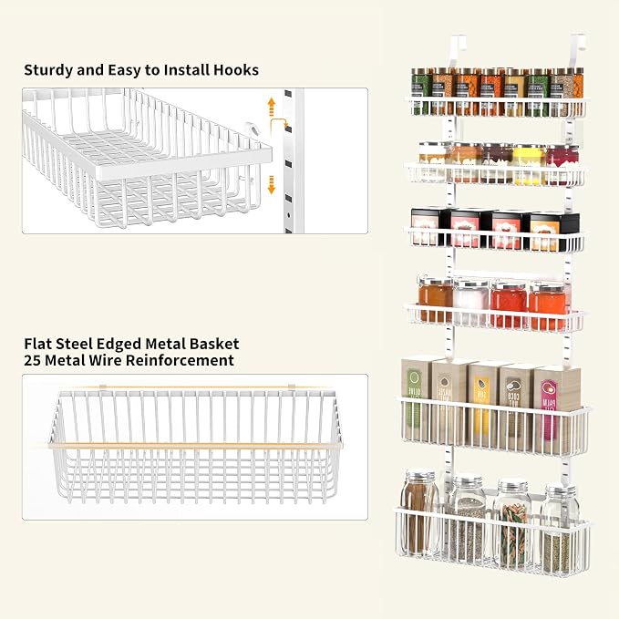 Moforoco 6-Tier Over The Door Pantry Organizer, Pantry Organization and Storage - Image 4