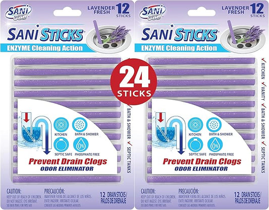 SANI 360° Sani Sticks Drain Cleaner and Deodorizer, Lavender Scent Enzyme Pipe by SANI360%C2%B0
