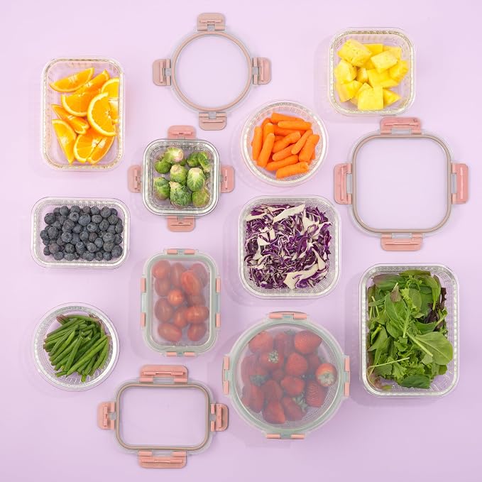 JoyJolt 24pc Borosilicate Glass Storage Containers - Image 8