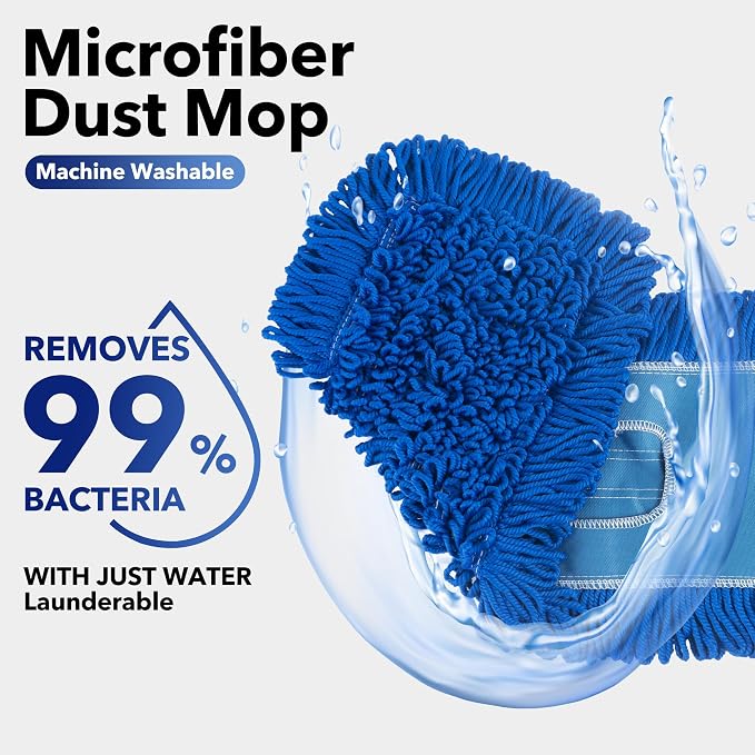 Matthew 24'' Microfiber Loop Dust Mop Washable Commercial&Residential Heavy - Image 2