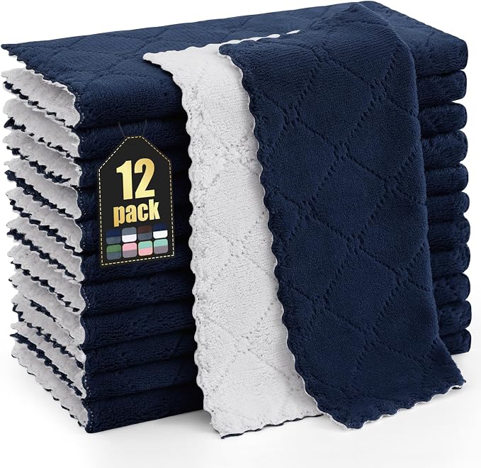 Homaxy 12 Pack Kitchen Cloths Dish Towels, Super Soft and Absorbent Dish Cloths by Homaxy