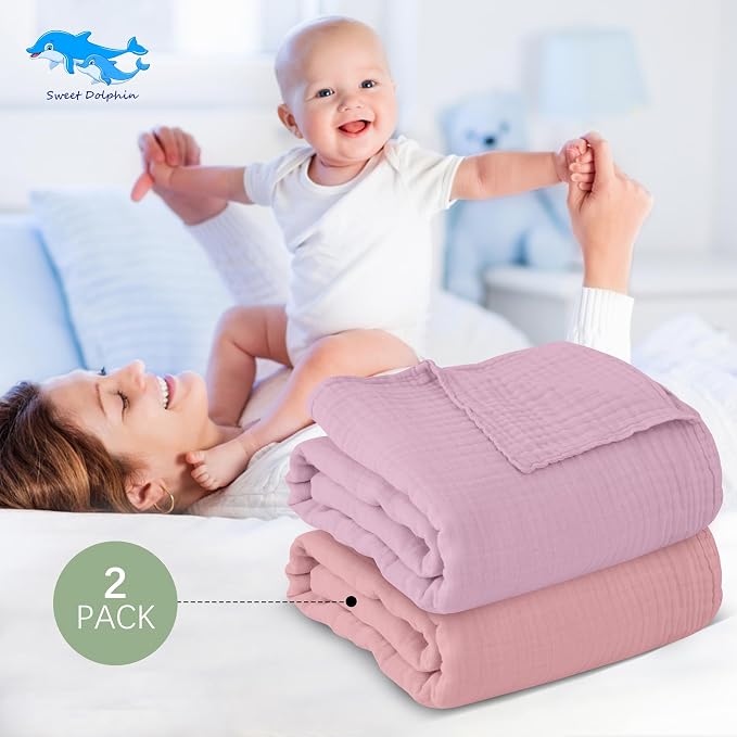 SWEET DOLPHIN Muslin Baby Bath Towels Blanket - Image 3