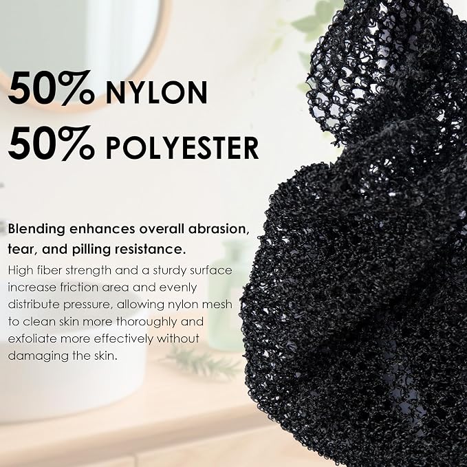 INNERNEED Exfoliating Net Cover Sponge Bath Scrubbing Loofah Rough Washcloth - Image 4