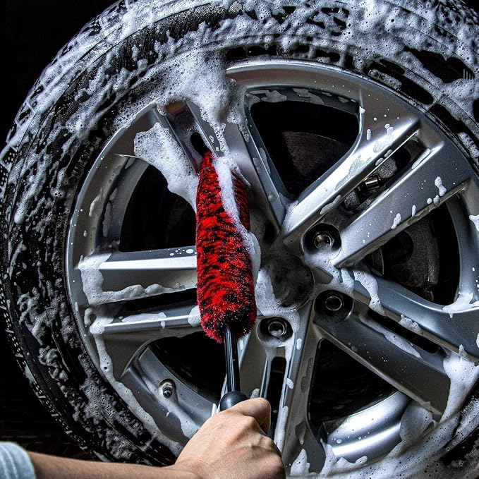 Metal Free Soft Wheel Rim Brush 4 Pack, Synthetic Car Cleaning Brush, Highly - Image 3