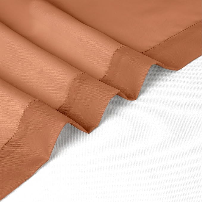 Chyhomenyc Orange Sheer Curtains 63 Inch Length 2 Panels, Light Filtering Airy - Image 4