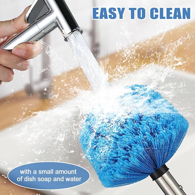 Cobweb Duster with Extension Pole, 10 FT Stiff Bristles Duster Head with - Image 5