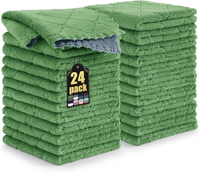 Mordimy 24 Pack Kitchen Cloths Dish Towels, Super Soft and Absorbent Dish Cloths by Mordimy