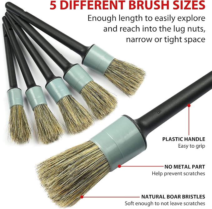 TAKAVU Complete Car Detailing Brush Kit - Image 2