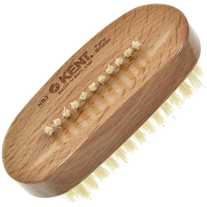 Kent NB3 Natural Bristle Fingernail Brush and Hand Scrub Brush by KENT