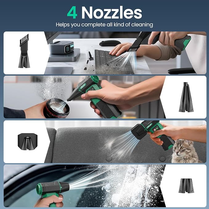 Electric Air Duster Upgraded, 130000RPM Gear Adjustable Compressed Air Duster - Image 5