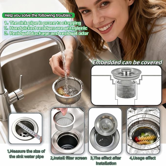 Stainless Steel Kitchen Sink Strainer - Image 6