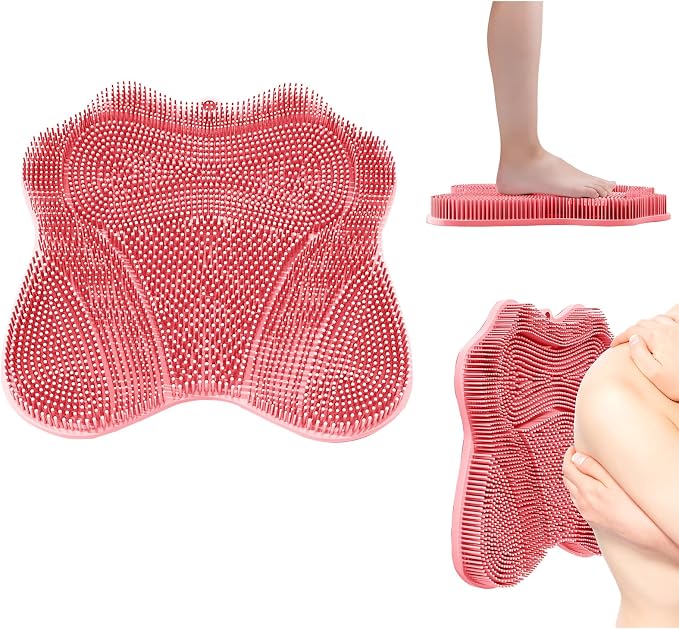 Show Foot Scrubber Mat & Silicone Back Scrubber by MERLEU