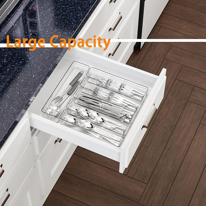 Silverware Drawer Organizer, Expandable Utensil Tray - Image 6