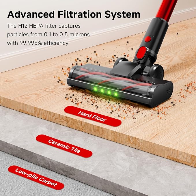 Cordless Stick Vacuum Cleaner, 38Kpa Powerful Suction Vacuum Cleaner - Image 4