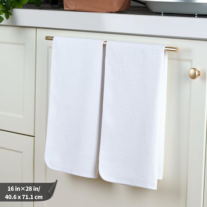 POLYTE Premium Microfiber Kitchen Dish Hand Towel Waffle Weave 12 Pack - Image 2